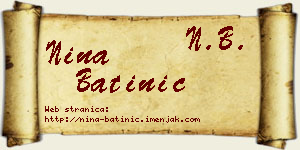 Nina Batinić vizit kartica